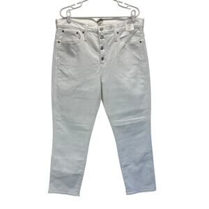 NWT J. Crew 10" Vintage Slim-Straight Jeans in White Size 33